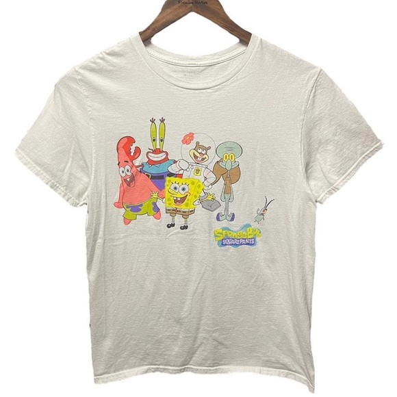SpongeBob SquarePants cartoon character graphic crewneck 2000s nostalgic T-shirt - Picture 1 of 4